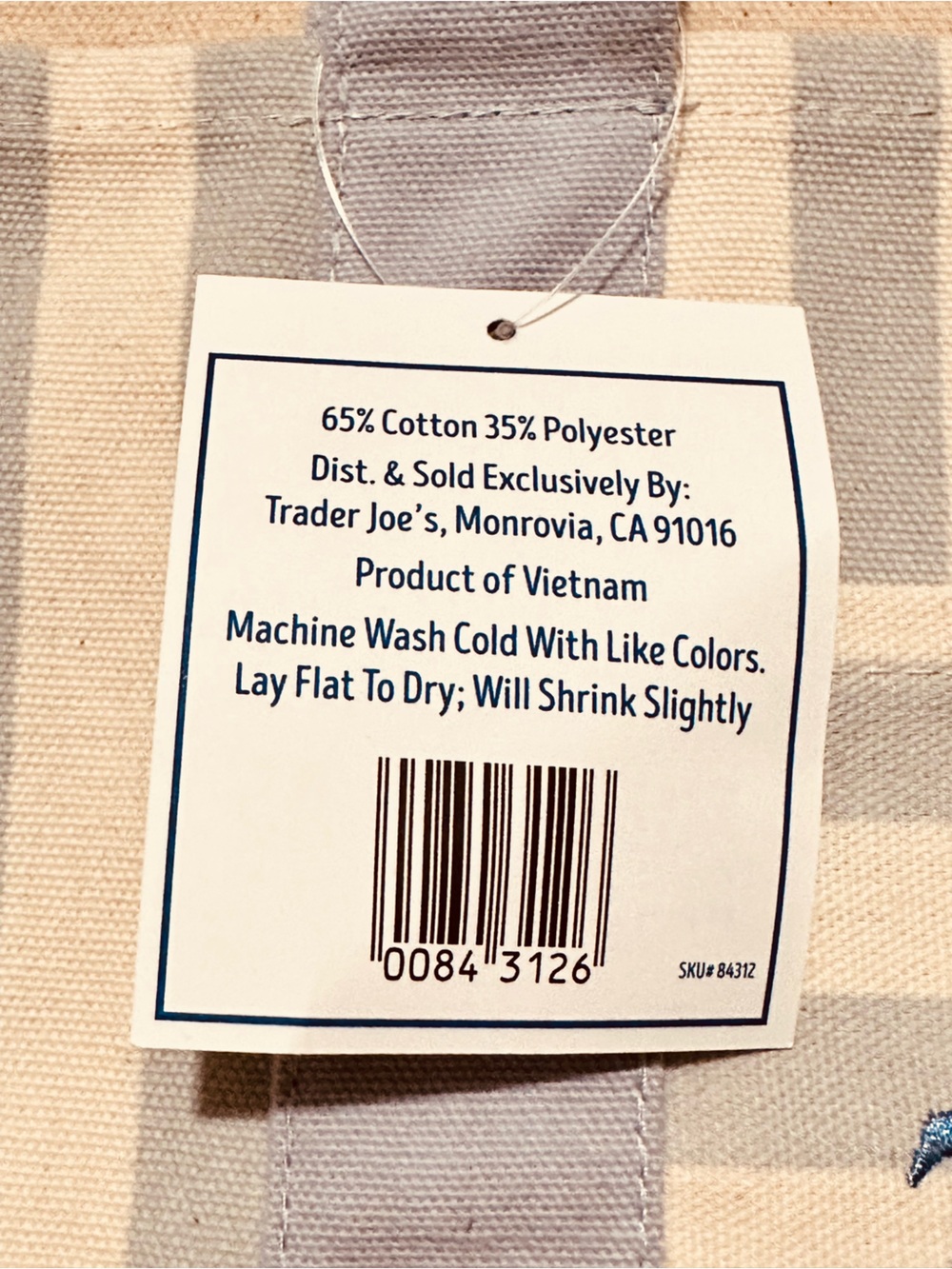 Trader Joe's | Tote | Trader Joe’s Striped Mini Canvas Tote Bag | Light Blue - Picture 10 of 11